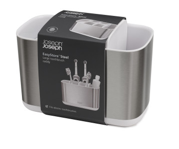 EasyStore Steel Toothbrush Caddy Large - Stainless Steel