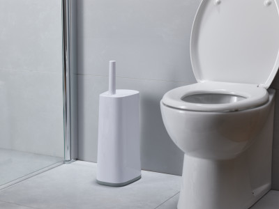 Flex Store Toilet Brush with Extra-large Caddy - Grey/White