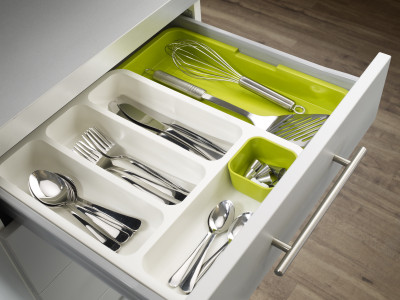 DrawerStore Cutlery Tray - White/Green