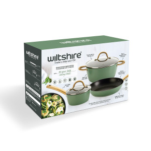 Easycook Basil & Gold Non-stick Cookware 3 Piece Set