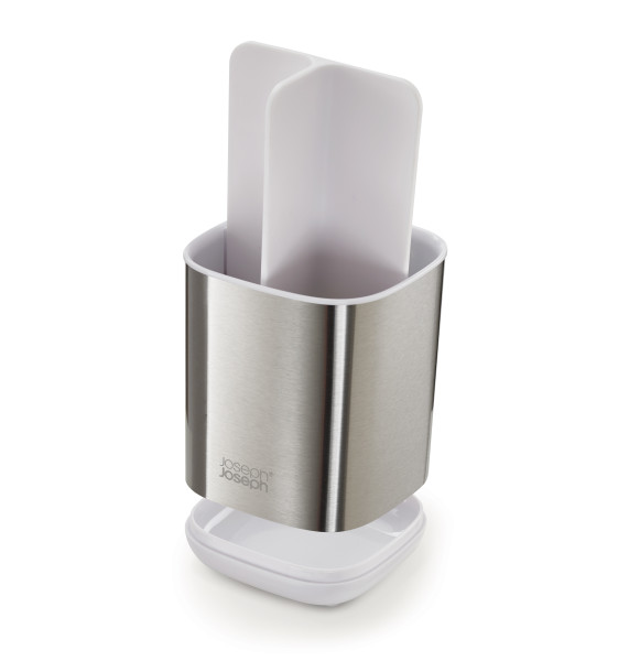 EasyStore Steel Toothbrush Caddy - Stainless Steel