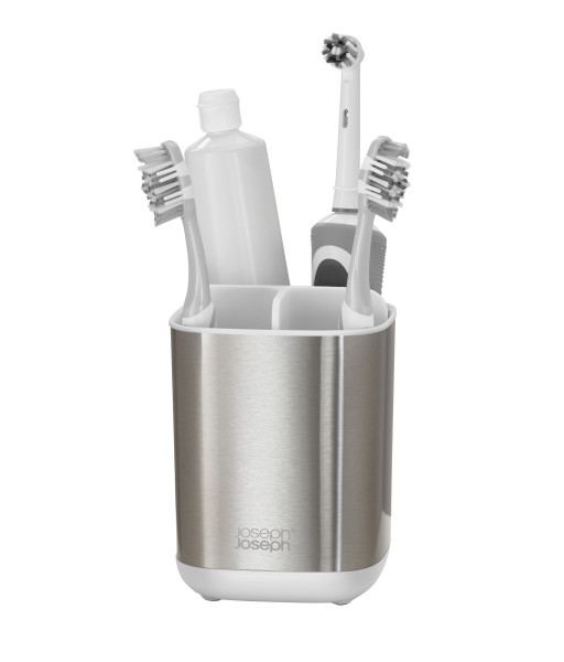 EasyStore Steel Toothbrush Caddy - Stainless Steel