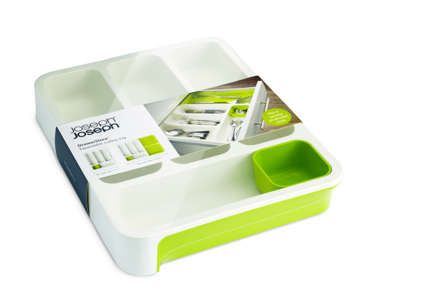 DrawerStore Cutlery Tray - White/Green