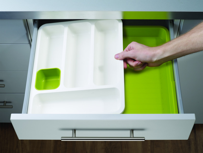 DrawerStore Cutlery Tray - White/Green