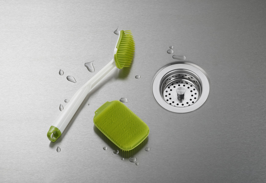 CleanTech Washing-up Brush & Scrubber Set - White / Green