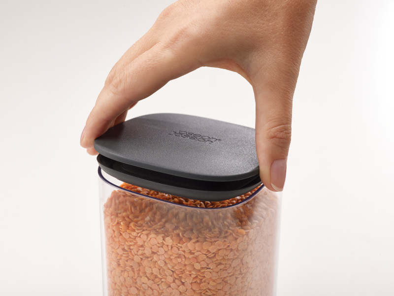 Podium 5-piece storage jar set with stand - Grey