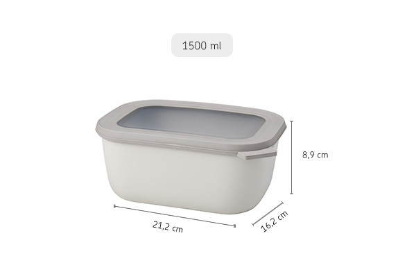 Cirqula Rectangle 1500ml Nordic White