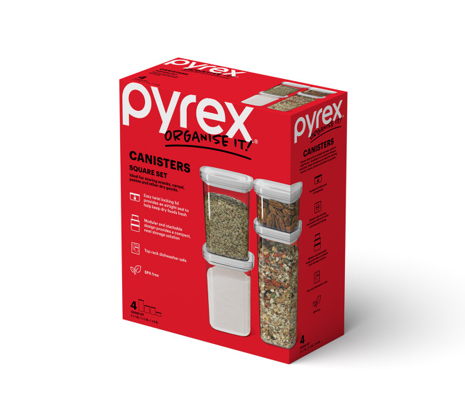 Canister  Square 4pc  Set