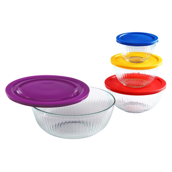 Pyrex 8-Piece Sculpted Mixing Bowl Set