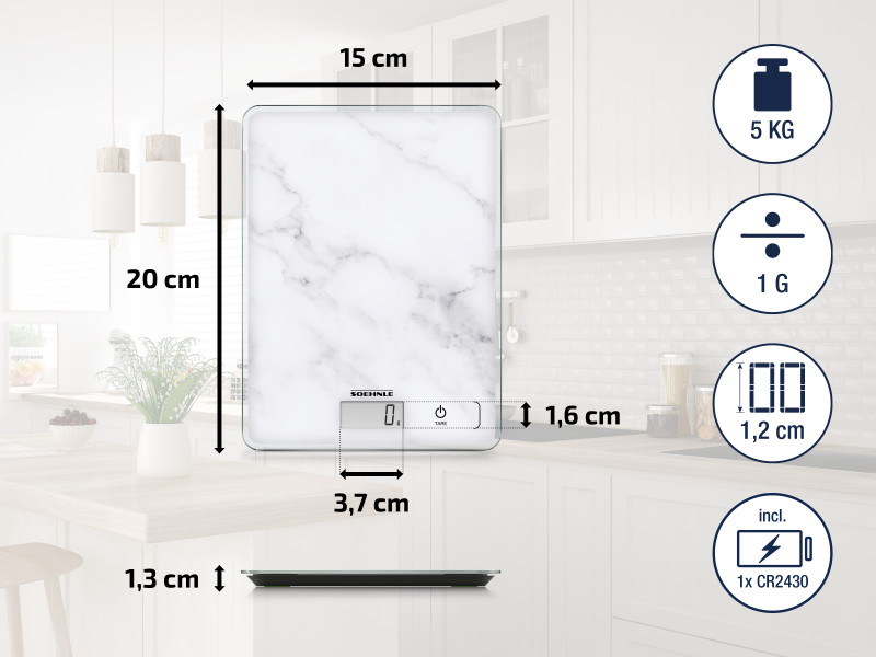 Digital Kitchen Scale Page Compact 300 Marble
