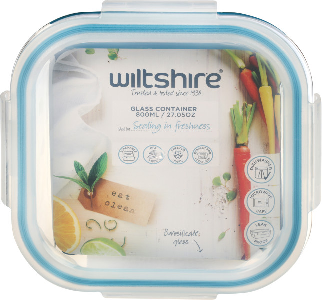 Square Glass Container 800ml