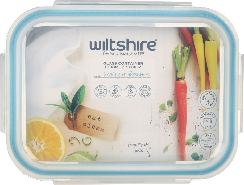 Rectangle Glass Container 1000ml